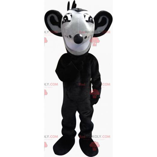 Gray and black rat mascot with big ears - Redbrokoly.com
