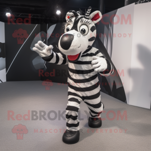 Sort zebra maskot kostume...