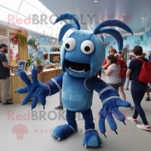 Blue Lobster maskot kostyme...