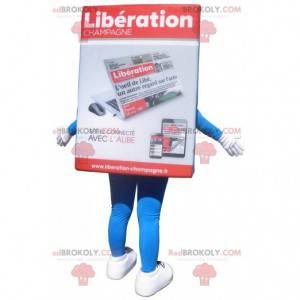 Magazine newspaper mascot. Champagne Liberation Mascot -