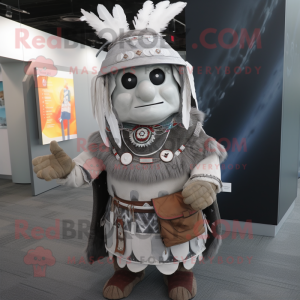 Silver Chief mascot costume character dressed with a Sweater and Messenger bags