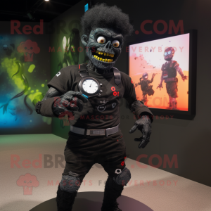 Black Zombie maskot kostym...