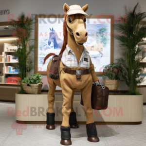 Tan Horse maskot kostume...