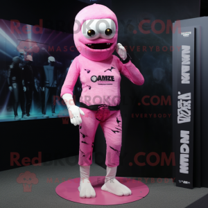 Roze zombie mascotte...