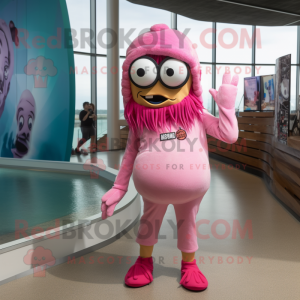 Roze zombie mascotte...