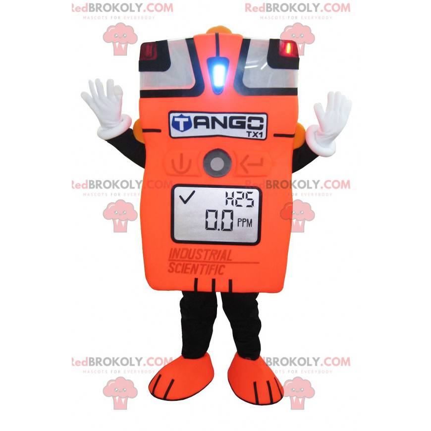 Orange og sort kæmpe amperemeter maskot - Redbrokoly.com