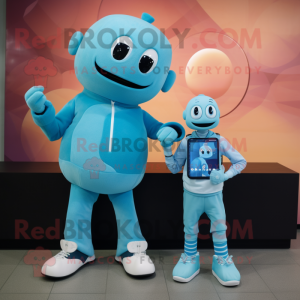 Cyan Aglet maskot kostume...