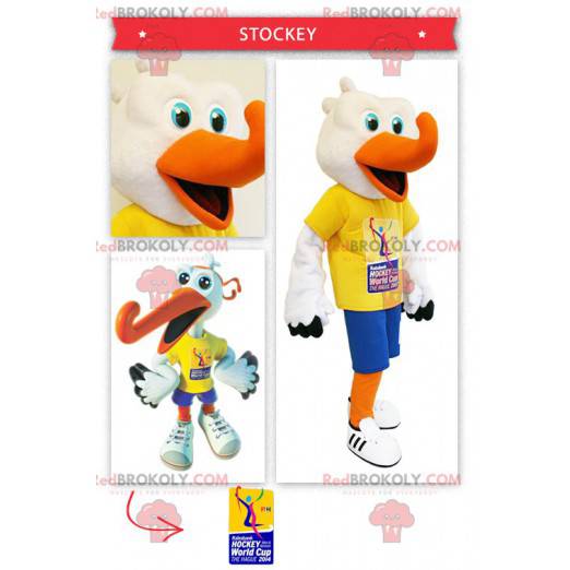 Hokejový fanoušek čáp maskot - Redbrokoly.com