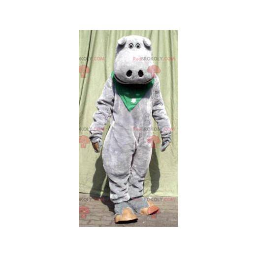 Mascotte mignonne d'hippopotame gris - Redbrokoly.com