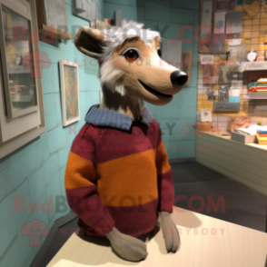 nan Thylacosmilus mascot costume character dressed with a Sweater and Brooches