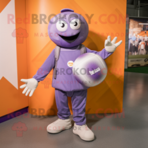 Lavender Handball Ball mascot costume character dressed with a Cargo Pants and Wraps