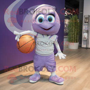 Lavender Handball Ball mascot costume character dressed with a Cargo Pants and Wraps
