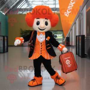 Oransje irsk danser maskot...