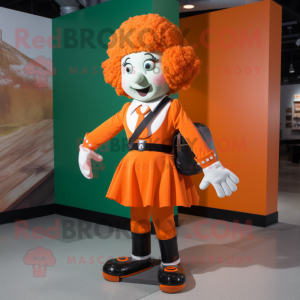 Orange Irish Dancer maskot...