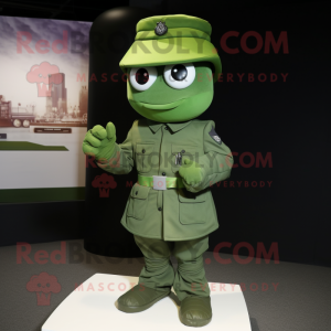 Grön soldat maskot kostym...
