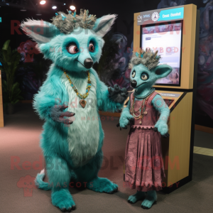 Teal Aye-Aye mascotte...