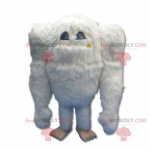 Mascotte de gros yéti blanc géant et poilu - Redbrokoly.com