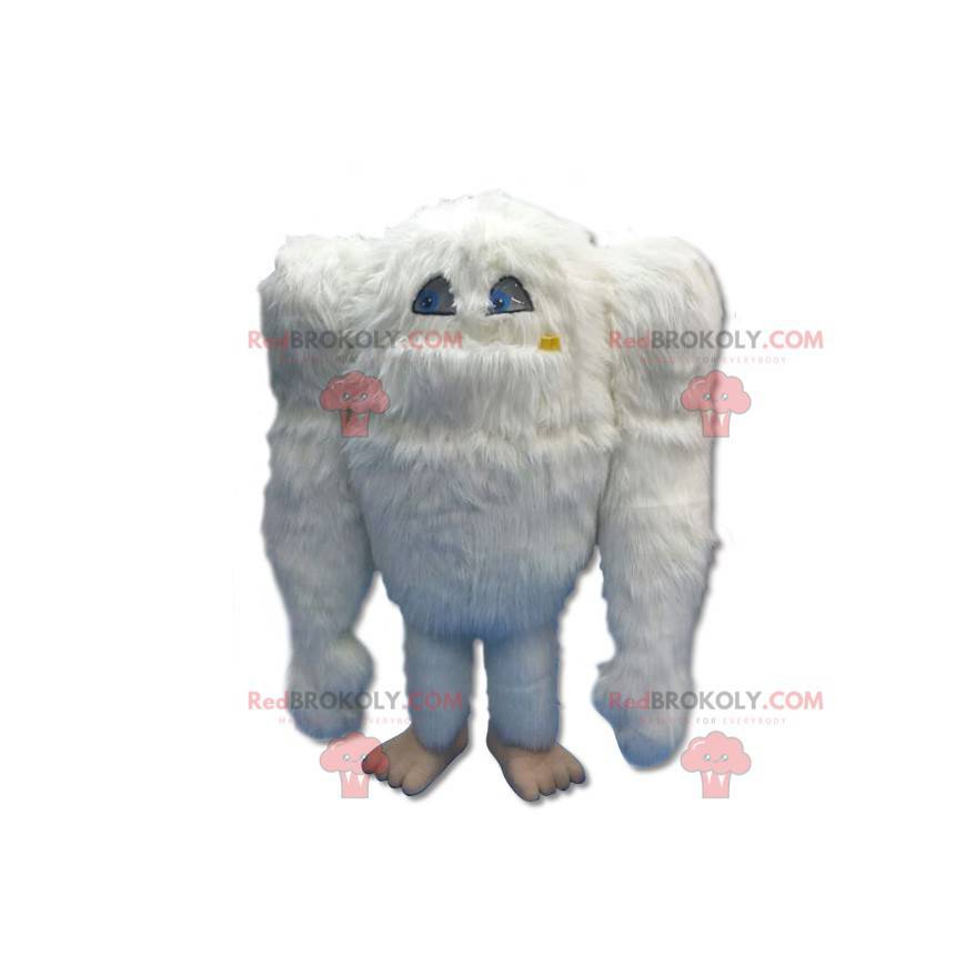 Mascotte de gros yéti blanc géant et poilu - Redbrokoly.com