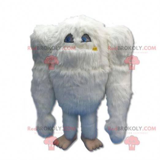 Mascotte de gros yéti blanc géant et poilu - Redbrokoly.com