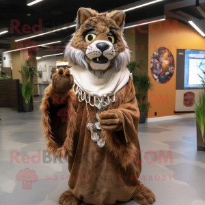 Brun Lynx maskot kostume...