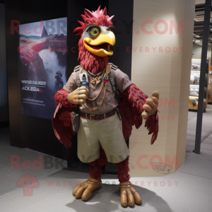 Maroon Rooster mascotte...