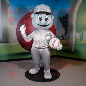 Silver Baseball Ball mascot costume character dressed with a Capri Pants and Earrings