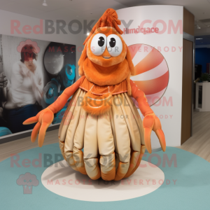 Peach Eremit Crab maskot...
