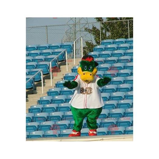 Groen en geel krokodil mascotte - Redbrokoly.com