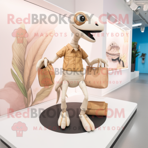 Beige Velociraptor mascotte...