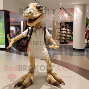 Beige Velociraptor mascotte...