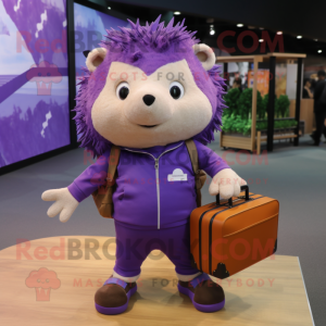 Purple Hedgehog mascotte...