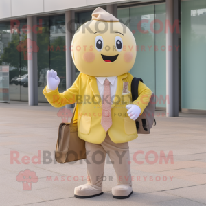 Beige citron maskot kostume...