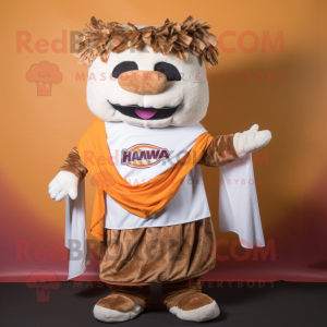 nan Pulled Pork Sandwich mascot costume character dressed with a T-Shirt and Wraps