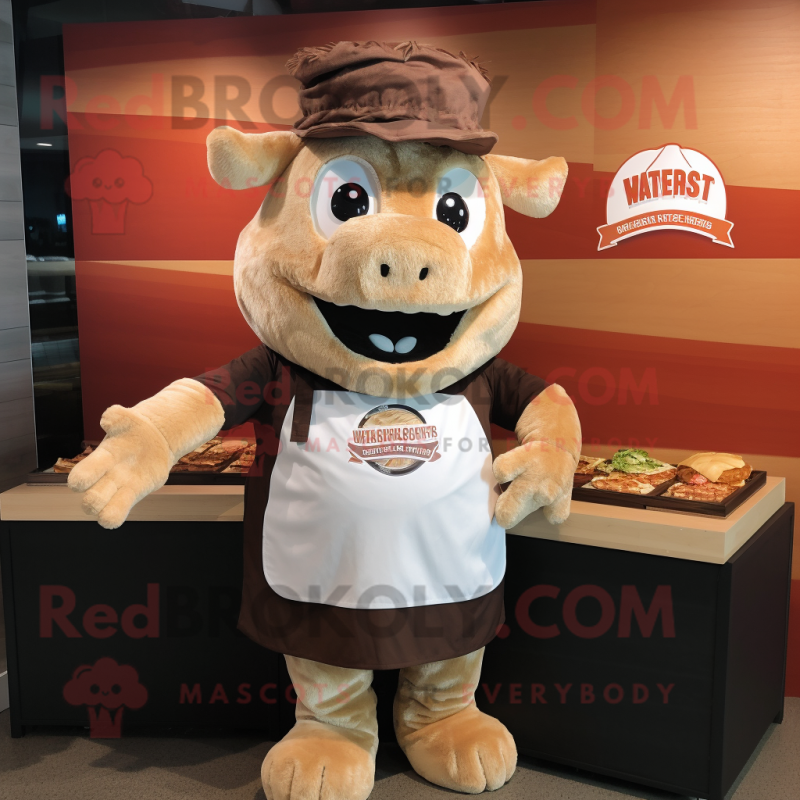 nan Pulled Pork Sandwich mascot costume character dressed with a T-Shirt and Wraps nan Pulled Pork Sandwich mascot costume character dressed with a T-Shirt and Wraps