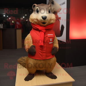 Red Marmot mascotte kostuum...