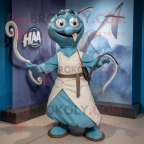 nan Hydra mascot costume character dressed with a Dress and Belts