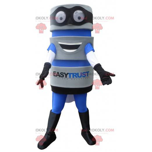 Strumento mascotte con mantello. Mascotte EasyTrust -