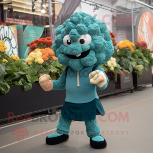 Teal bloemkool mascotte...