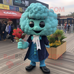 Teal bloemkool mascotte...