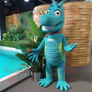 Cyan Crocodile mascotte...