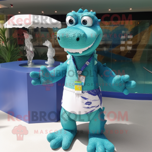 Cyan Crocodile mascotte...