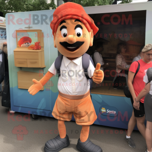 nan Tikka Masala mascot costume character dressed with a Cargo Shorts and Caps