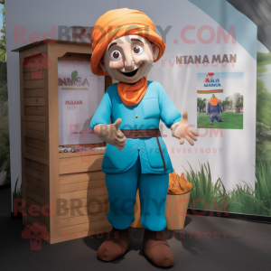 nan Tikka Masala mascot costume character dressed with a Cargo Shorts and Caps