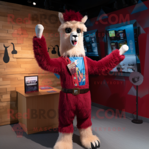 Maroon Llama mascotte...