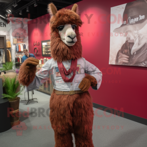 Maroon Llama mascotte...