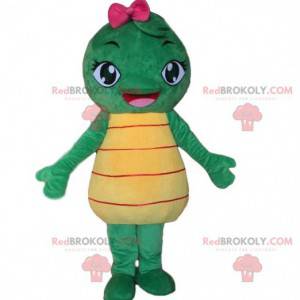 Mascotte tartaruga verde e gialla. Costume da tartaruga -