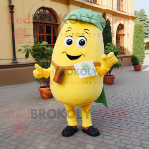 Gul Zucchini maskot kostume...