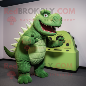 Grøn Ankylosaurus maskot...