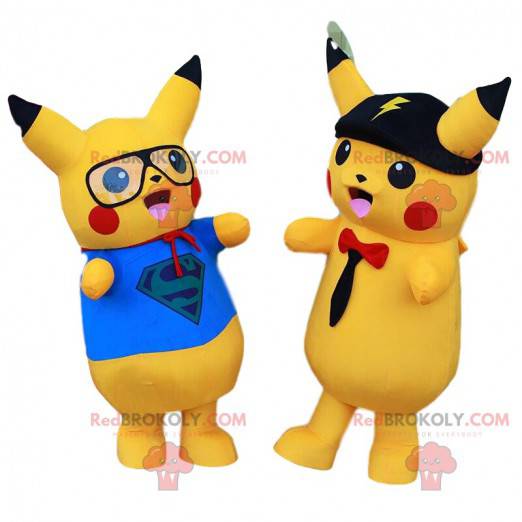 Wiele maskotek z Pikachu, słynnego żółtego Pokemona z mangi -