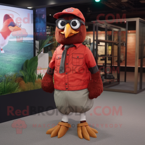 Red Quail maskot kostume...